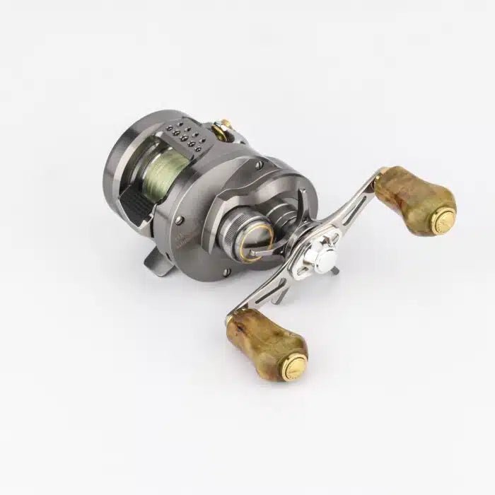 RL - Angelrollentuning - Gomexus Holz Knob 22mm Cypress RF22 – Naturholz Reel Knob - Knob - Gold -