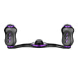 Der Gomexus Kage Titanium Handle mit 22 mm Titanium Knobs (8x5mm) von Gomexus ist ein schwarz-violetter Angelrollengriff mit Doppelgriff und ergonomischen Griffen, gefertigt aus leichter Titanium-Legierung, abgebildet auf weißem Hintergrund.