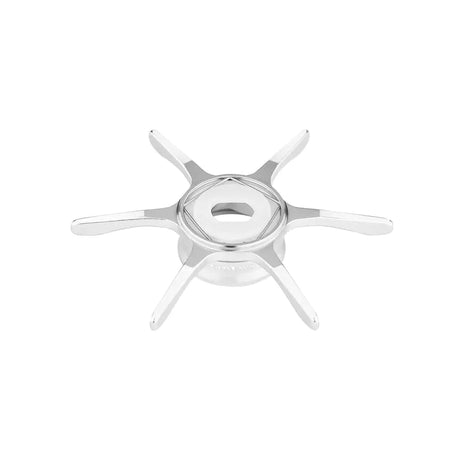 Die Gomexus Sternbremse 60 mm in Silber, entwickelt für Shimano 22 Aldebaran BFS und 21 Calcutta Conquest 100-101, verfügt über sechs gebogene Arme, die von einer zentralen Nabe ausgehen - perfekt für die Aufrüstung Ihrer Baitcastrolle.