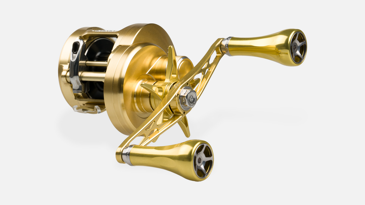 Der Taken GT106 Griff von Taken ist ein Duraluminium Griff mit A7 Aluminium KnΓΆpfen fΓΌr Shimano & Daiwa Rollen, abgebildet auf einem schlichten weiΓen Hintergrund.