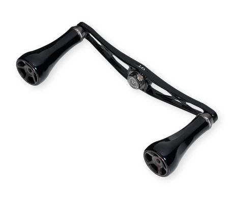 Der Taken GT106 Handle in Schwarz, aus Duraluminium mit A7 Knobs, ist ein Power Handle für Shimano & Daiwa Baitcasterrollen - perfekt zum Aufrüsten deiner Angelrolle.