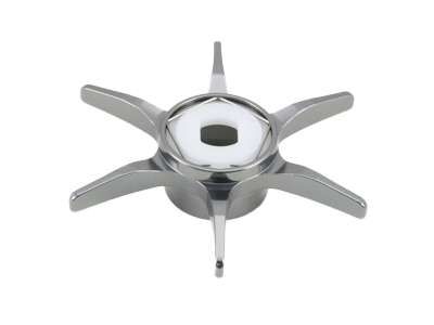 Avail Hexagonal Sternbremse für Shimano in Rotguss mit sechs Metallklingen und einem zentralen weißen Kunststoffring, von oben gesehen vor einem schlichten weißen Hintergrund.