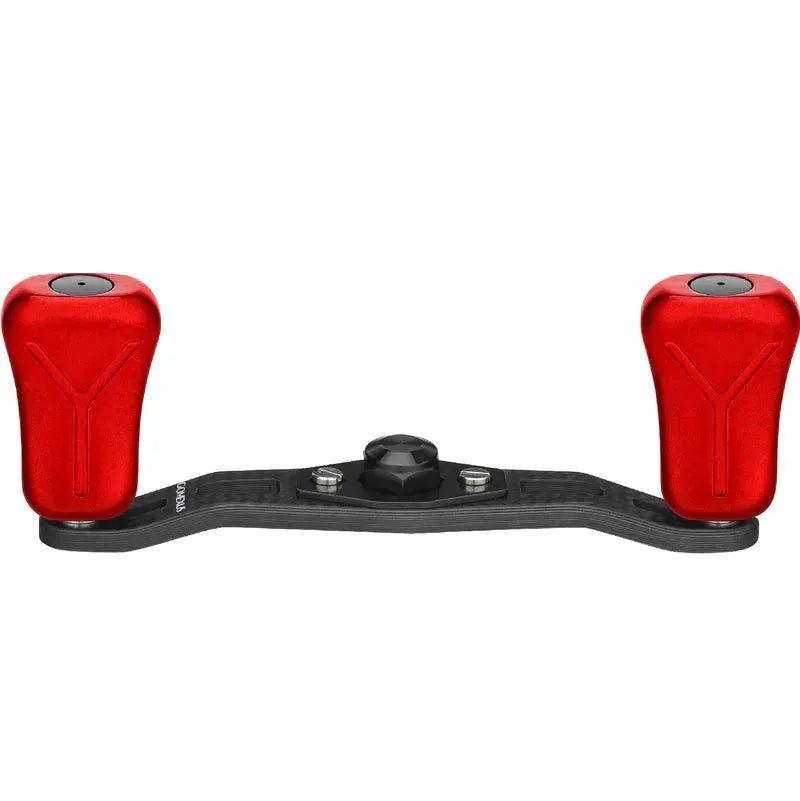 RL - Angelrollentuning - Gomexus 85|95mm Carbon Handle mit 21mm Composite Knobs (7x4mm) - Handle - Rot - 85 mm -