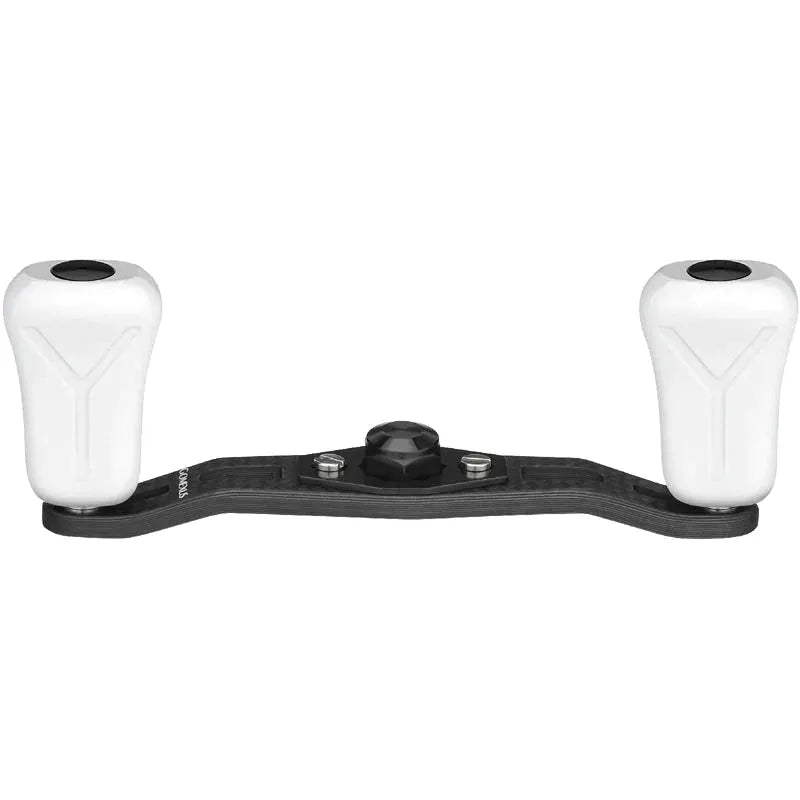 RL - Angelrollentuning - Gomexus 85|95mm Carbon Handle mit 21mm Composite Knobs (7x4mm) - Handle - Weiß - 85 mm -