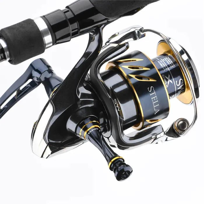 RL - Angelrollentuning - Gomexus Aluminium Reel Stand R9 55 mm - Angelrollen Ständer - Gold - Shimano -