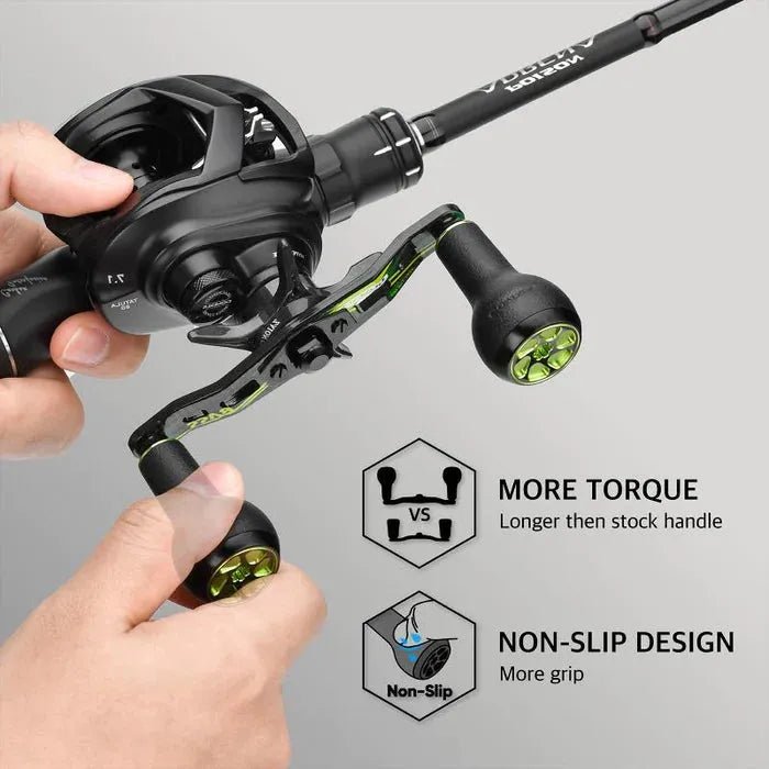 RL - Angelrollentuning - Gomexus Camo Carbon Handle 95 mm Handle mit 27 mm TPE Knobs (7x4mm) - Handle - Camo -