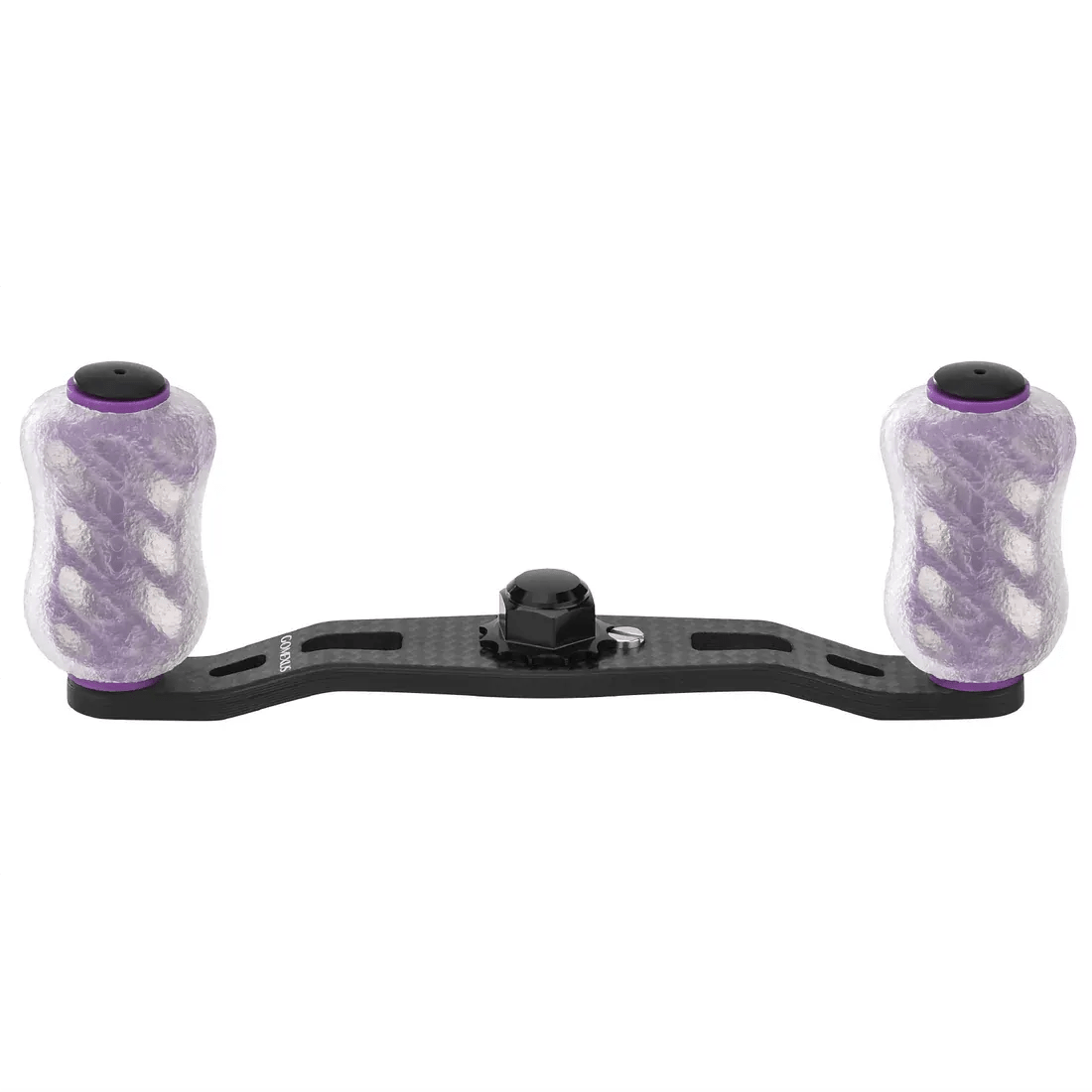 Der Gomexus Crank 95mm Carbongriff in Lila verfügt über 20mm Finesse Touch Knobs (7x4mm), die einen sicheren Griff und ein ultraleichtes Design bieten, inspiriert von Angelausrüstung für überlegenen Komfort und Leistung.
