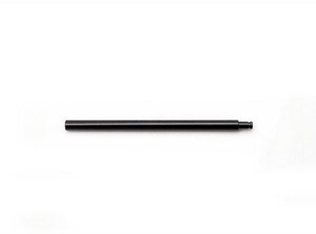 Eine schwarze zylindrische Rute, die Hedgehog Studio Daiwa Level Wind Shaft für STEEZ SV TW und ZILLION SV TW, mit einer kleinen Verengung an einem Ende, wird horizontal auf einem schlichten weißen Hintergrund dargestellt.