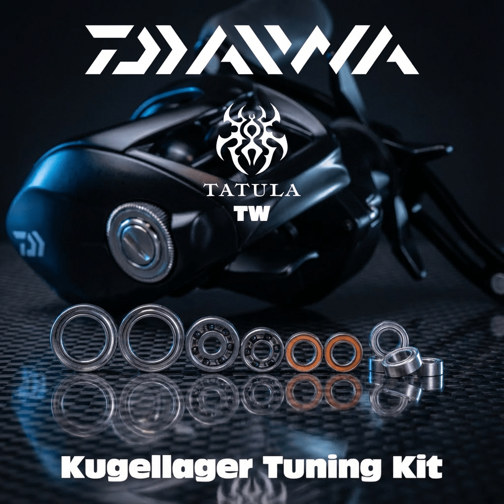 RL - Angelrollentuning - RL - TNG Komplett Kugellager Tuning Kit für 24 Tatula TW 100 – inkl. Wormshaft Bushings Upgrade - BC Kugellager -