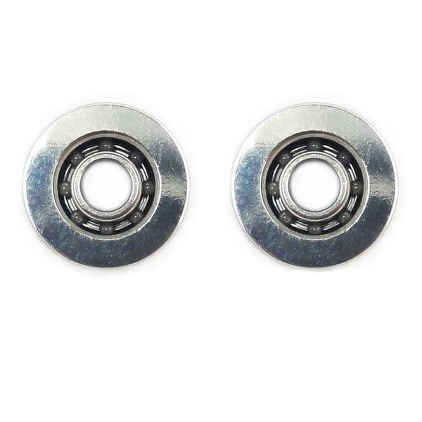 Zwei Metallkugellager aus dem Hedgehog Studio „Kattobi“ Tuning Kit Keramik Kugellager für Shimano 1030 & 1030 Air werden nebeneinander auf einem schlichten weißen Hintergrund angezeigt, jeweils mit einem sichtbaren Innenring aus Kugellagern.
