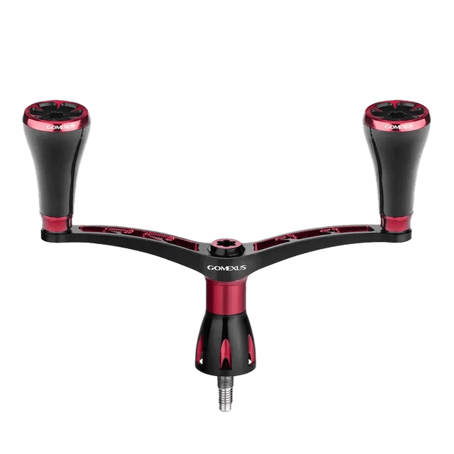 Der Gomexus-Doppelgriff 98 mm mit T20-Knöpfen ist aus einer 7075-Aluminiumlegierung mit CNC-Fräsung gefertigt, verfügt über zwei ergonomische Griffe, eine Mittelhalterung und eine Gewindeunterseite – kompatibel mit Shimano Sephia-, Vanford- und Stradic-Rollen.