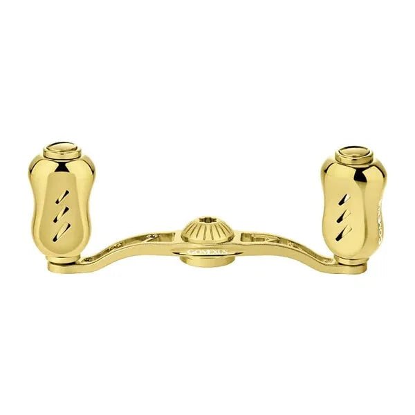 Der 90-mm-Griff aus goldenem Aluminium von Gomexus mit 22-mm-Titanknöpfen (7 x 4 mm) verfügt über zwei abgerundete Enden und einen zentralen Befestigungspunkt und bietet eine stilvolle, langlebige Aufwertung für Schubladen.