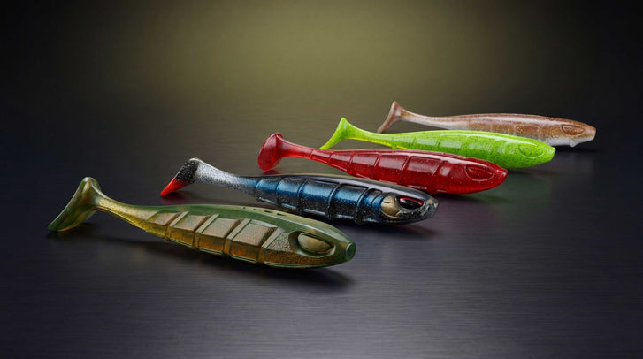 Gummifische bei RL-Angelrollentuning, Paddle Tail, V-Tail, Curly Tail, Sickle Tail und Pintail Shads
