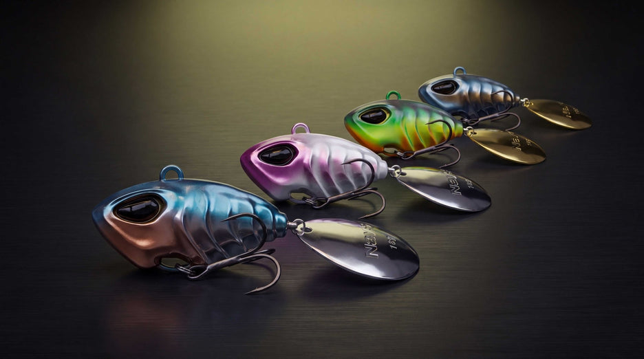 Jig Spinner und Tailspinner bei RL-Angelrollentuning, BLD RNNR LF in fünf Gewichten