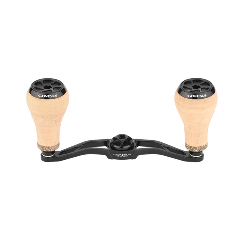 Gomexus Crank 100 mm Handle mit 27 mm Kork Knobs in Schwarz, neue Version mit schwarzen Knob-Kappen