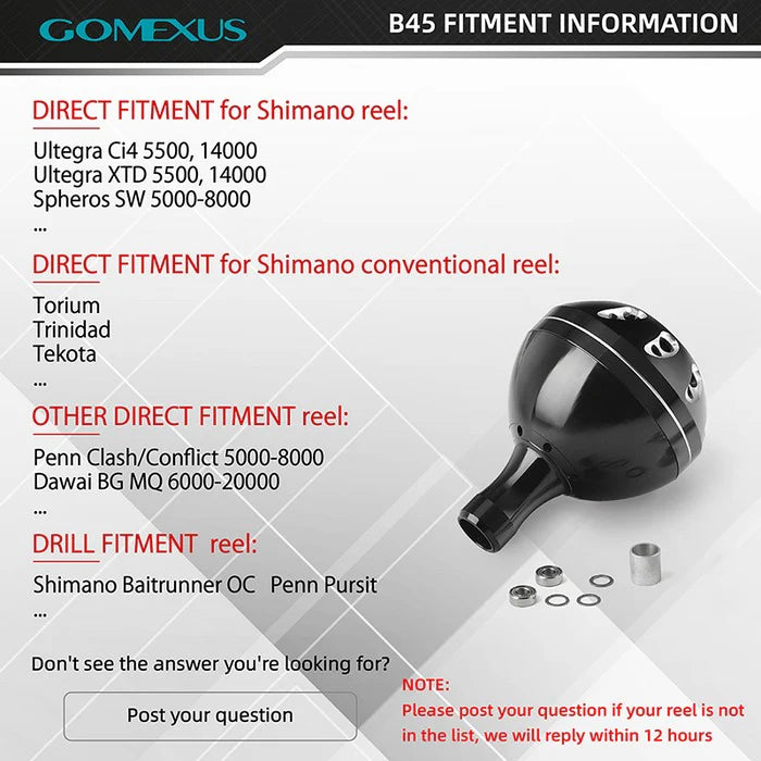 Gomexus Aluminum Reel Power Knob 45-47 mm | Type B