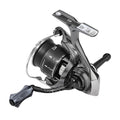 Der Gomexus CraftFin-35 Carbon-Griff für Stationärrollen - mit einem 35-mm-Carbonarm und einem 18-mm-Knauf - ist perfekt für Ultraleichtangler. Abgebildet in Schwarz und Silber vor weißem Hintergrund.