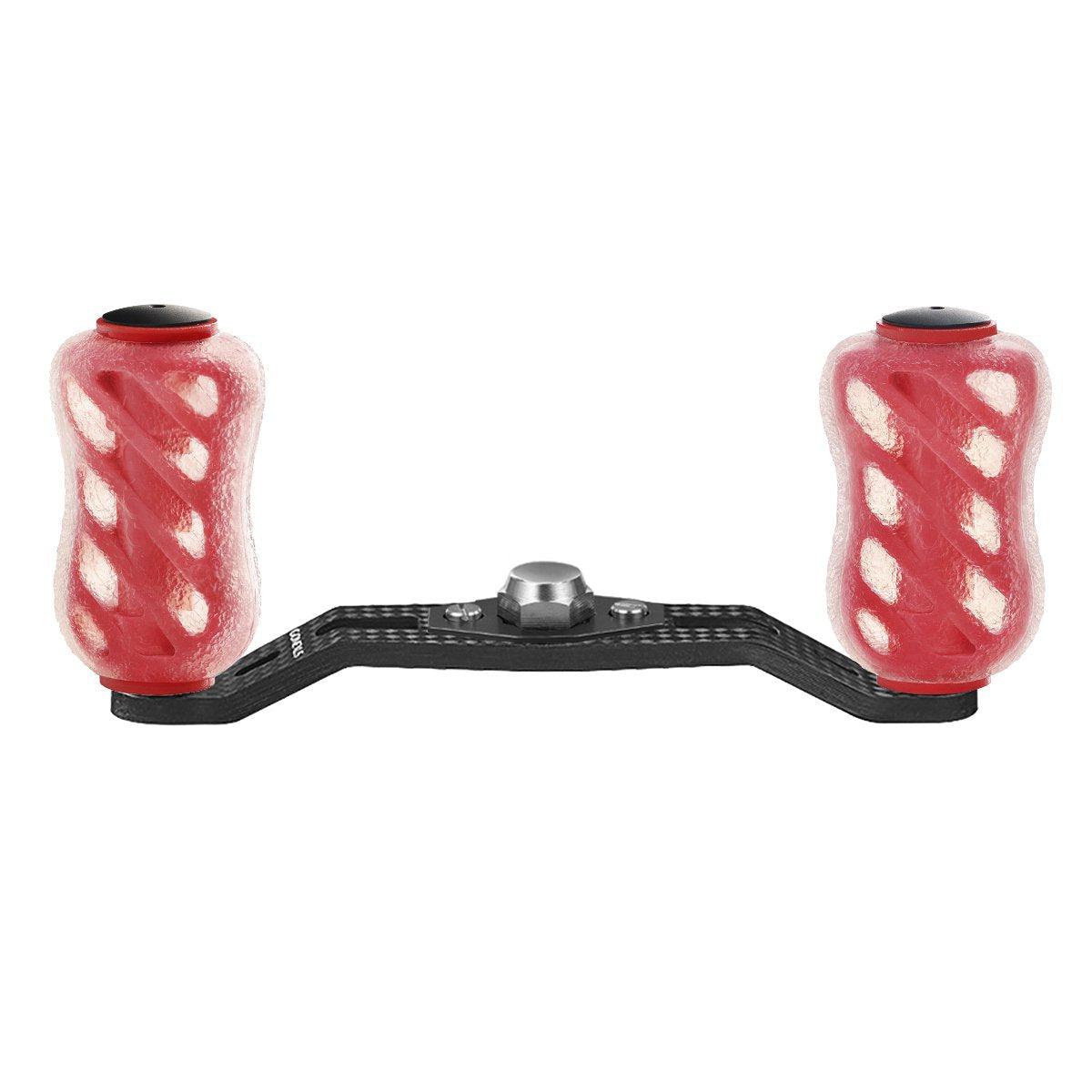 Gomexus Crank 95mm Carbon Handle mit 20mm Finesse Touch Knobs (8x5mm)-Handle-Gomexus-Rot-RL-Angelrollentuning