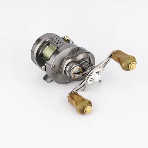 RL - Angelrollentuning - Gomexus Holz Knob 22mm Cypress RF22 – Naturholz Reel Knob - Knob - Gold - 