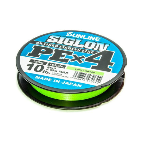 Sunline Siglon PE x4 | 150 m-Geflochtene Angelschnur-Sunline-Hell Grün-6.0 kg-RL-Angelrollentuning