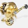 Nahaufnahme des Taken X3 Knob 50mm - Power Tuning Knauf für Shimano & Daiwa Angelrollen, mit einem großen Griff und poliertem Design - ideal für Hecht & Bigbait Setups. Marke: Taken.