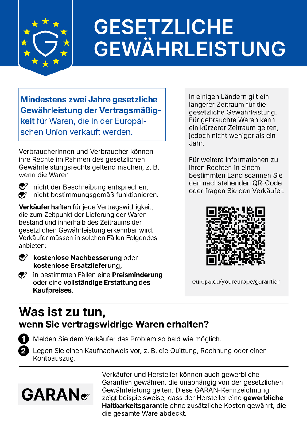 Gesetzliche Gewährleistung (EU)