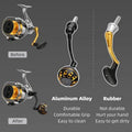 RL - Angelrollentuning - Gomexus Aluminium Handle 57 mm mit 35 mm Power Knob für Shimano Spinnrollen | Lock - Type Kurbelarm Upgrade - Gold - 