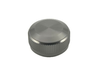 Die Avail Spool Tension Knob Cap aus Rotguss-Aluminium für 19 SLX MGL, 20 SLX DC und 21 SLX BFS ist mit einer gebürsteten Oberfläche und strukturierten Seiten auf einem schlichten weißen Hintergrund abgebildet.
