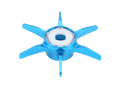 Die Avail Hexagonal Sternbremse für Shimano von Avail, in Hell Blau, verfügt über sechs flache, gleichmäßig verteilte Arme, die sich von einem kreisförmigen Zentrum aus erstrecken, das einem Sternwiderstand ähnelt und auf einem weißen Hintergrund dargestellt ist.