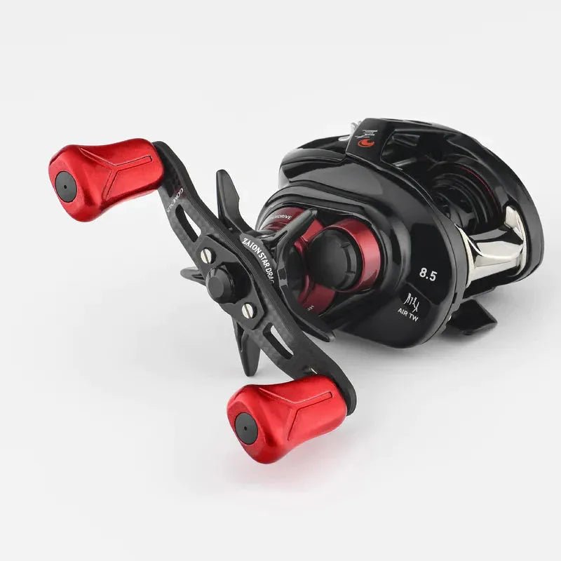 RL - Angelrollentuning - Gomexus 85|95mm Carbon Handle mit 21mm Composite Knobs (7x4mm) - Handle - Weiß - 85 mm - 