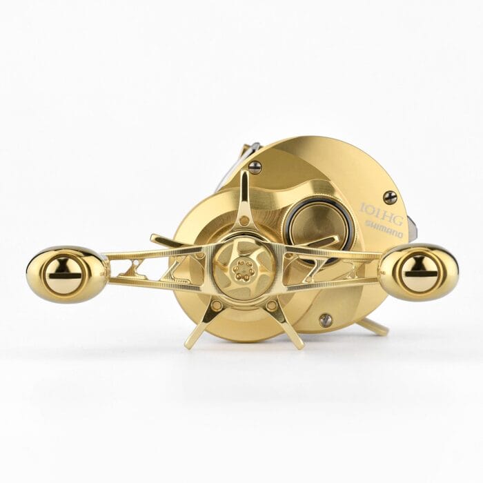 RL - Angelrollentuning - Gomexus BFS Aluminium Handle Titanium Knobs – Ultraleicht & Präzise - Handle - Gold - 90 mm - 7x4 mm