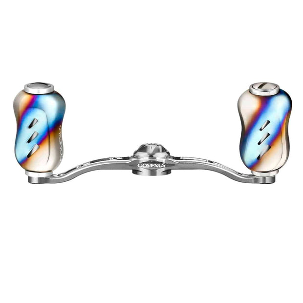 RL - Angelrollentuning - Gomexus BFS Aluminium Handle Titanium Knobs – Ultraleicht & Präzise - Handle - Silber | Flame - 90 mm - 7x4 mm