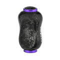 Der Gomexus Carbon Forged F22 Knob ist ein lila Angelrollengriff mit einem ergonomischen, marmorierten Karbon-Design, lila Metall-Akzenten und dem Gomexus-Logo - gebaut für ermüdungsfreies Angeln.