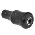 Der Gomexus Carbon Forged F24 Knob ist ein schwarzer, konturierter Angelrollen-Kurbelknopf mit ergonomischem Design, glänzender Marmoroberfläche und einem sichtbaren Metalllager mit der Aufschrift „Gomexus“ an einem Ende.