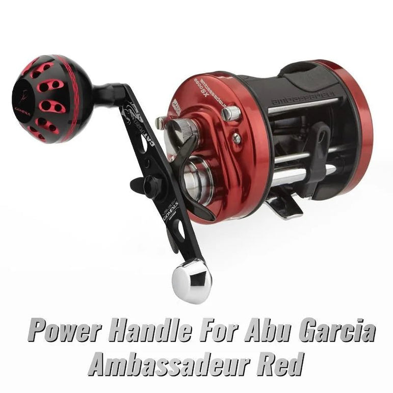 RL - Angelrollentuning - Gomexus Catfish Power Handle Abu Garcia | Ideal für Wels angeln - Rot - 