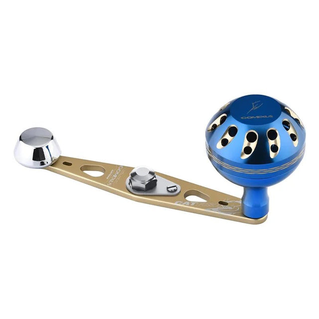 RL - Angelrollentuning - Gomexus Catfish Power Handle Abu Garcia | Ideal für Wels angeln - Blau | Gold - 