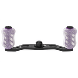 Der Gomexus Crank 95mm Carbongriff in Lila verfügt über 20mm Finesse Touch Knobs (7x4mm), die einen sicheren Griff und ein ultraleichtes Design bieten, inspiriert von Angelausrüstung für überlegenen Komfort und Leistung.