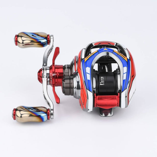 RL-Angelrollentuning- Gomexus Custom Aufkleber-Set für die Daiwa Steez - 19/25 Steez (Left-Hand)-Gundam Red-