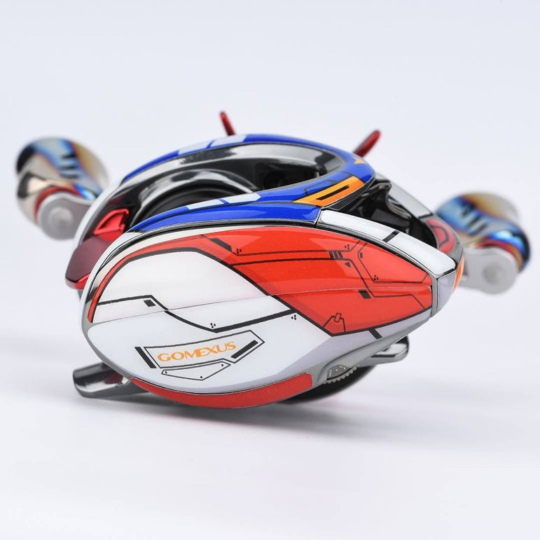 RL-Angelrollentuning- Gomexus Custom Aufkleber-Set für die Daiwa Steez - 19/25 Steez (Left-Hand)-Gundam Red-