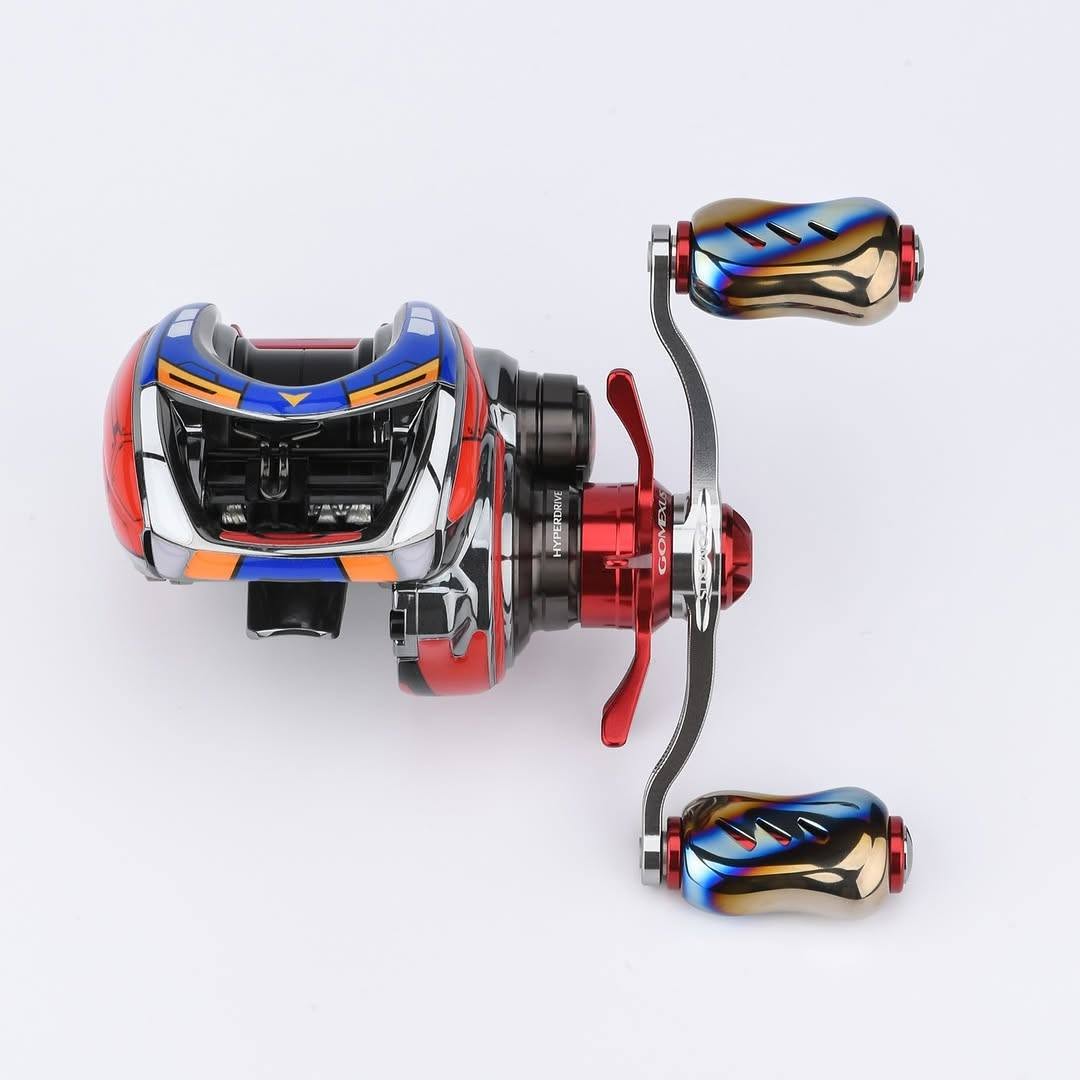 RL-Angelrollentuning- Gomexus Custom Aufkleber-Set für die Daiwa Steez - 19/25 Steez (Left-Hand)-Gundam Red-