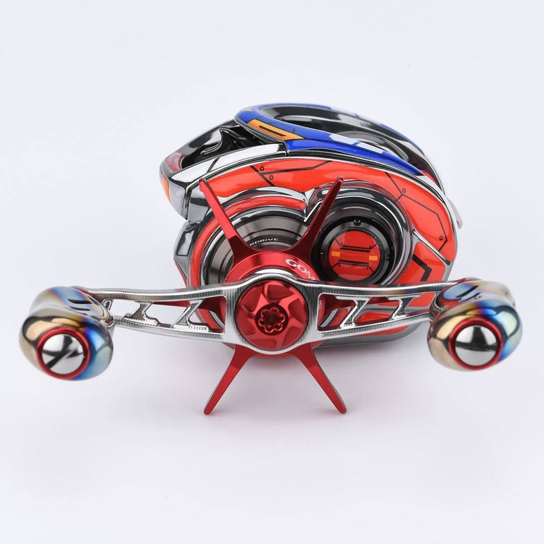 RL-Angelrollentuning- Gomexus Custom Aufkleber-Set für die Daiwa Steez - 19/25 Steez (Left-Hand)-Gundam Red-