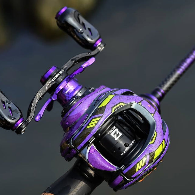 RL-Angelrollentuning- Gomexus Custom Aufkleber-Set für die Daiwa Steez - 24/26 Steez (Left-Hand)-Evangelion Purple-