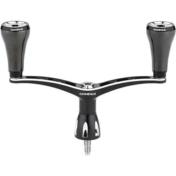 Die Gomexus Doppelkurbel 98–82 mm mit T20-Knöpfen, hergestellt aus 7075 Aluminiumlegierung mit Titan-Power-Knöpfen, verfügt über das Gomexus-Logo auf der Kurbel und den Knöpfen und ist mit Shimano-Angelrollen kompatibel.