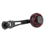 RL - Angelrollentuning - Gomexus Forged Carbon Handle 65 - 75 mm mit Aluminium Power Knob - Handle - Rot - 8x5 mm - 38 mm