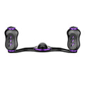 Der Gomexus Kage Titanium Handle mit 22 mm Titanium Knobs (8x5mm) von Gomexus ist ein schwarz-violetter Angelrollengriff mit Doppelgriff und ergonomischen Griffen, gefertigt aus leichter Titanium-Legierung, abgebildet auf weißem Hintergrund.
