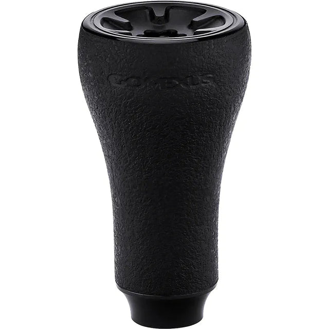 Der Gomexus P20 mm TPE-Knopf von Gomexus ist ein schwarzer, strukturierter Schaltknauf aus strapazierfähigem TPE mit leicht ausgestellter Oberseite und glatter Unterseite, abgebildet vor einem weißen Hintergrund.