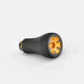 Der Gomexus P20 mm TPE-Knopf von Gomexus ist ein schwarz-orangefarbenes Handwerkzeug mit einem strukturierten TPE-Griff und einem runden Ende mit einer sechsspeichigen, sternförmigen Öffnung, die auf einem schlichten hellgrauen Hintergrund dargestellt ist.