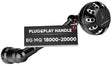 Schwarzer, duschkopfähnlicher Gomexus Plug & Play Aluminium Power Handle für Daiwa BG MQ 2500-20000, mit mehreren Sprühdüsen und einem Logo, inspiriert vom soliden Design von Daiwa BG MQ und GOMEXUS Power Handle.