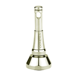 Der Gomexus Reel Stand TR6 ist ein metallischer, kegelförmiger, faltbarer Schutzständer für Stationärrollen mit „Gomexus“-Branding, zylindrischem Oberteil mit Loch und salzwasserbeständigem Design – perfekt für Ihre Angelrolle. Fotografiert auf weißem Hintergrund.