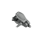 Der Gomexus SharkBite Schnurknipser Combo von Gomexus ist ein kompaktes, graues Multitool mit faltbaren Edelstahlwerkzeugen wie Schraubendrehern und Schraubenschlüsseln, dargestellt auf weißem Hintergrund.